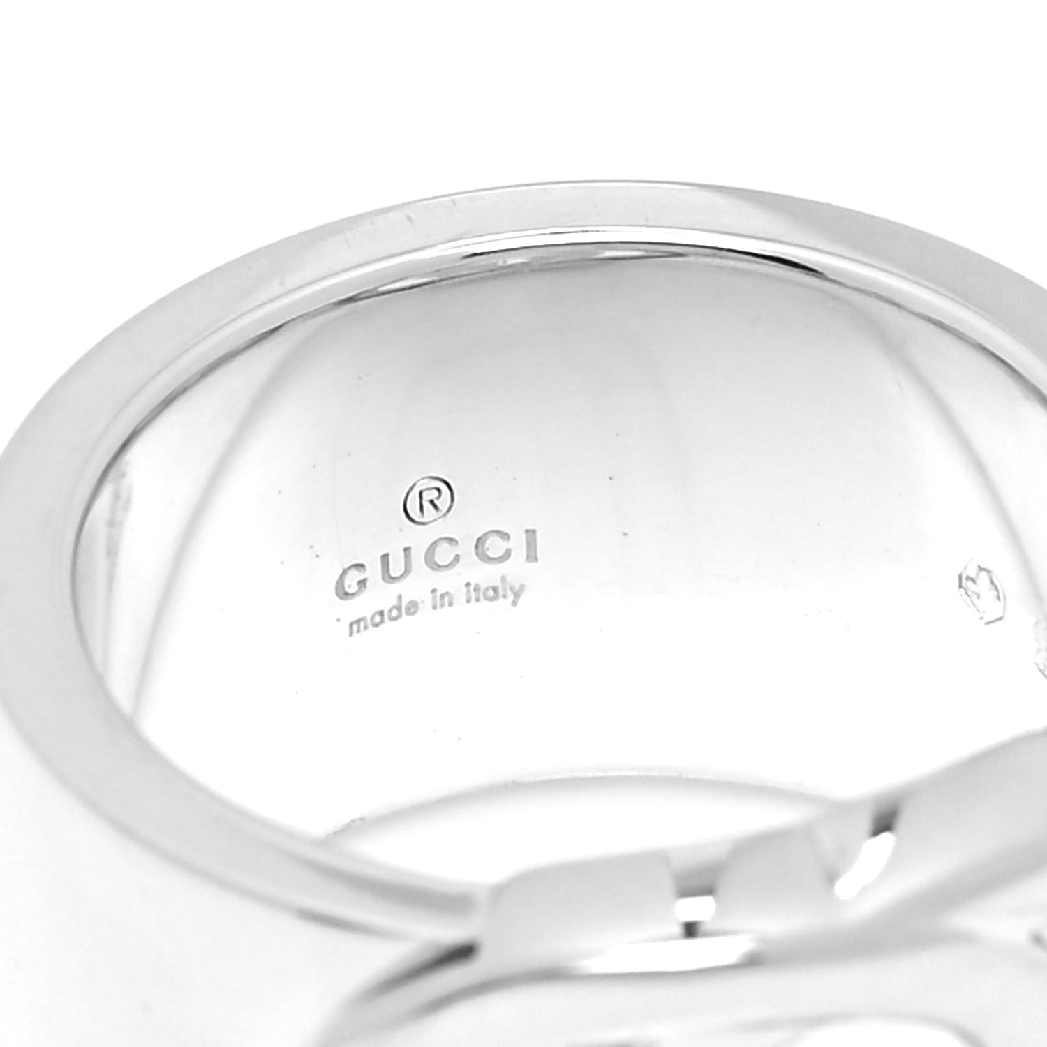 Gucci Sterling Silver 10mm Interlocking G Band Ring 45 3.25 4 of 6