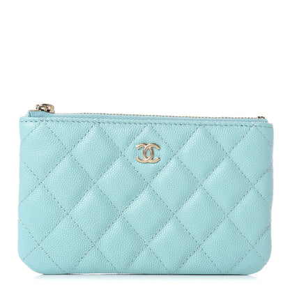 Chanel Caviar Quilted Small Cosmetic Case Light Blue 1 of 8