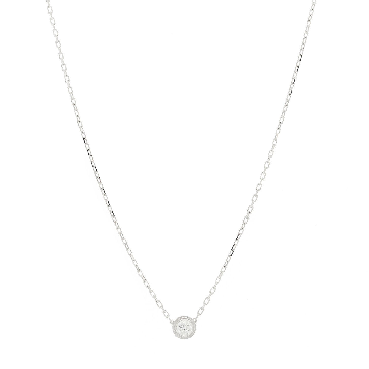 Cartier 18K White Gold Diamond LM D'Amour Pendant Necklace 1 of 6