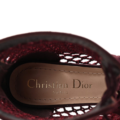 Christian Dior Suede Resille Naughtily-D 30mm Ankle Boots 35 Rouge Noir 8 of 10