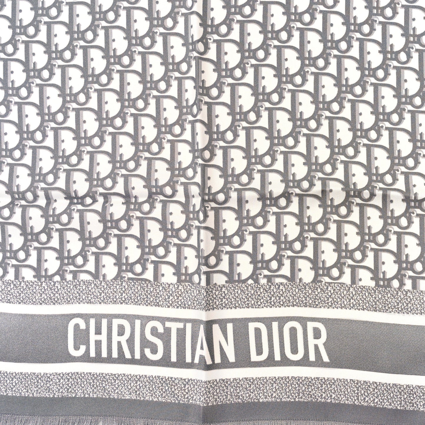 Silk Oblique Scarf Grey