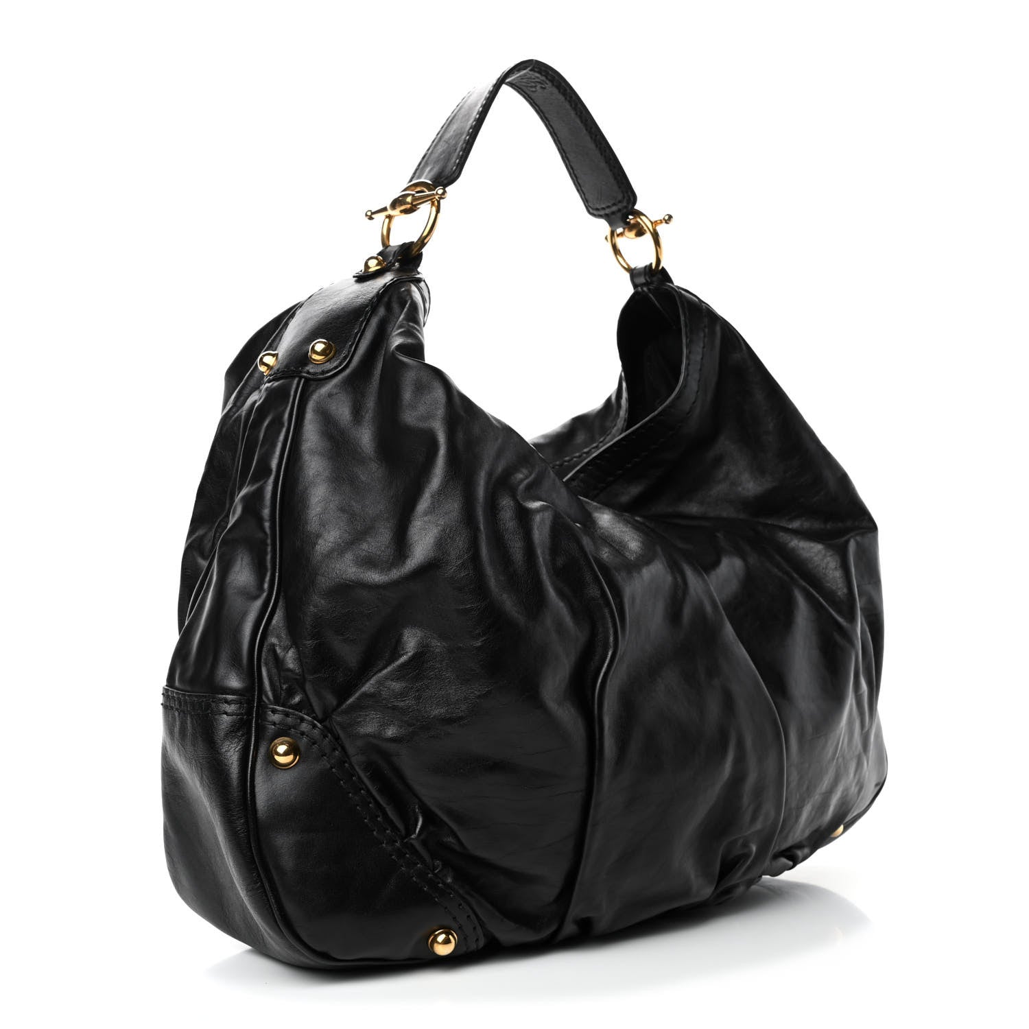 Gucci Calfskin Large Jockey Hobo Black 2 of 4