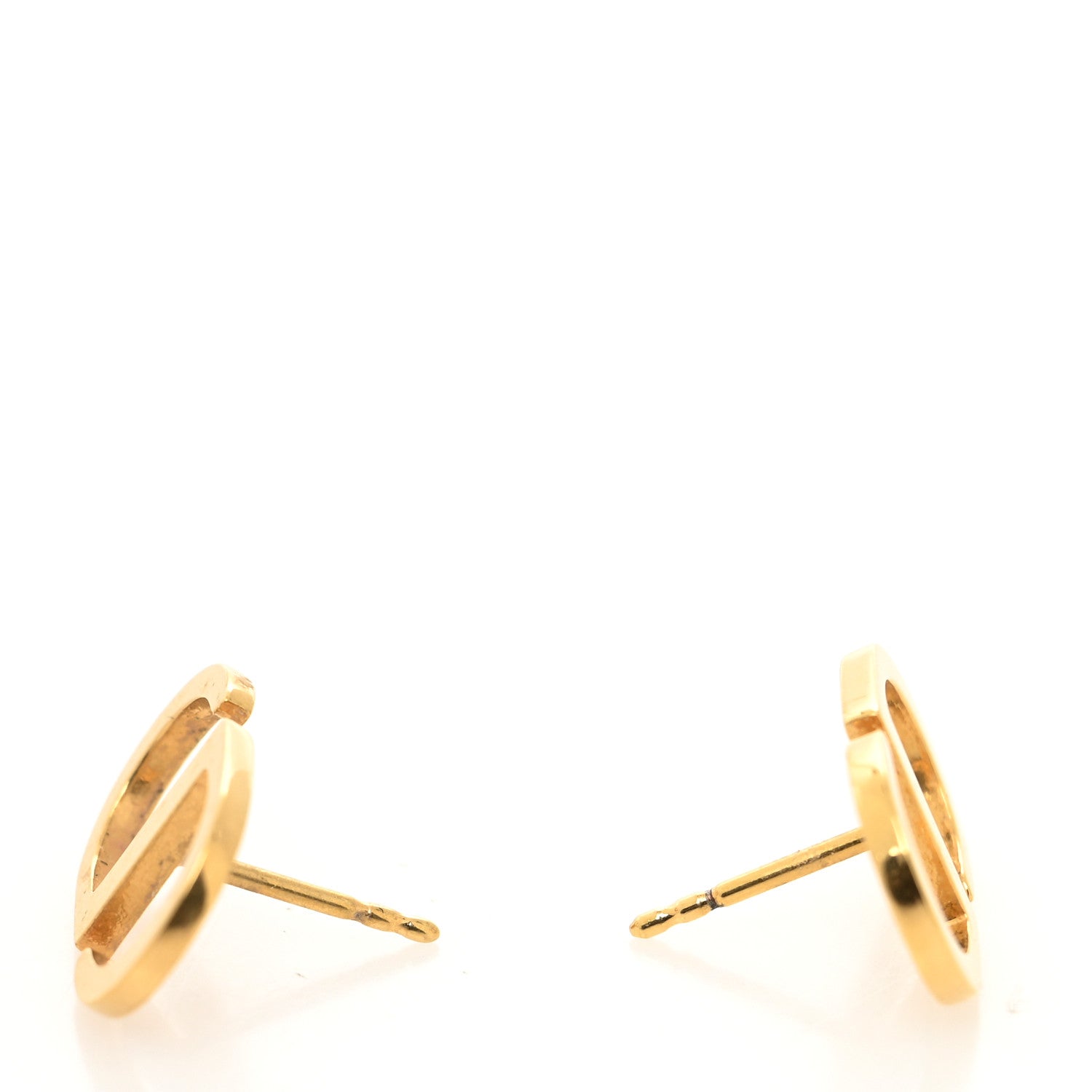 Christian Dior Metal Petit CD Stud Earrings Gold 3 of 4
