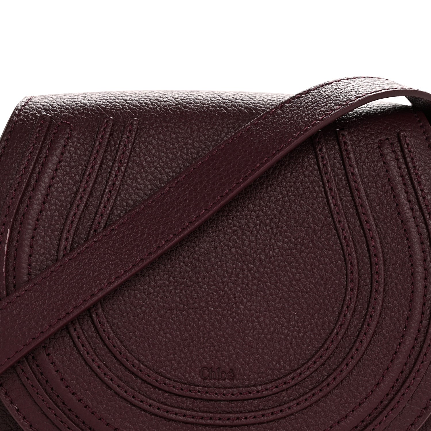 Chloe Grained Calfskin Small Marcie Saddle Bag Dimness Purple 8 of 11