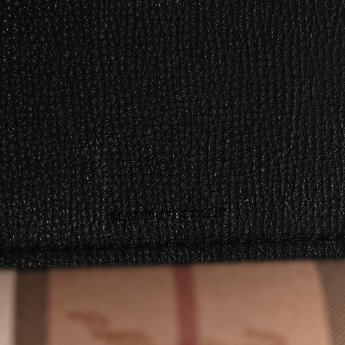 Grainy Calfskin Haymarket Check Medium Reversible Tote Black