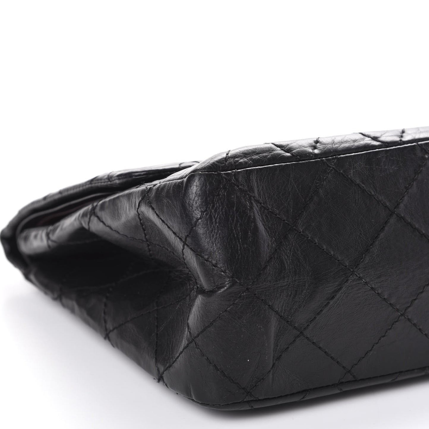 Aged Calfskin Quilted 2.55 Reissue 227 Flap Black