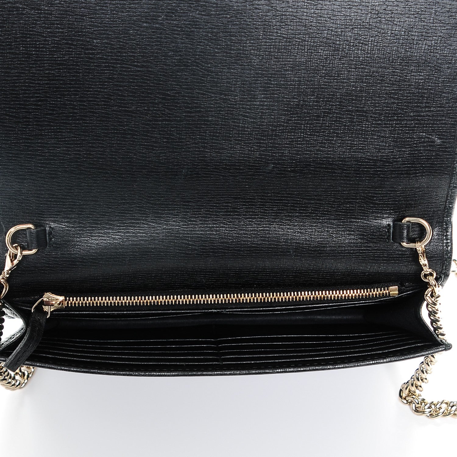 Gucci Textured Calfskin Medium Betty Chain Wallet Black 5 of 5