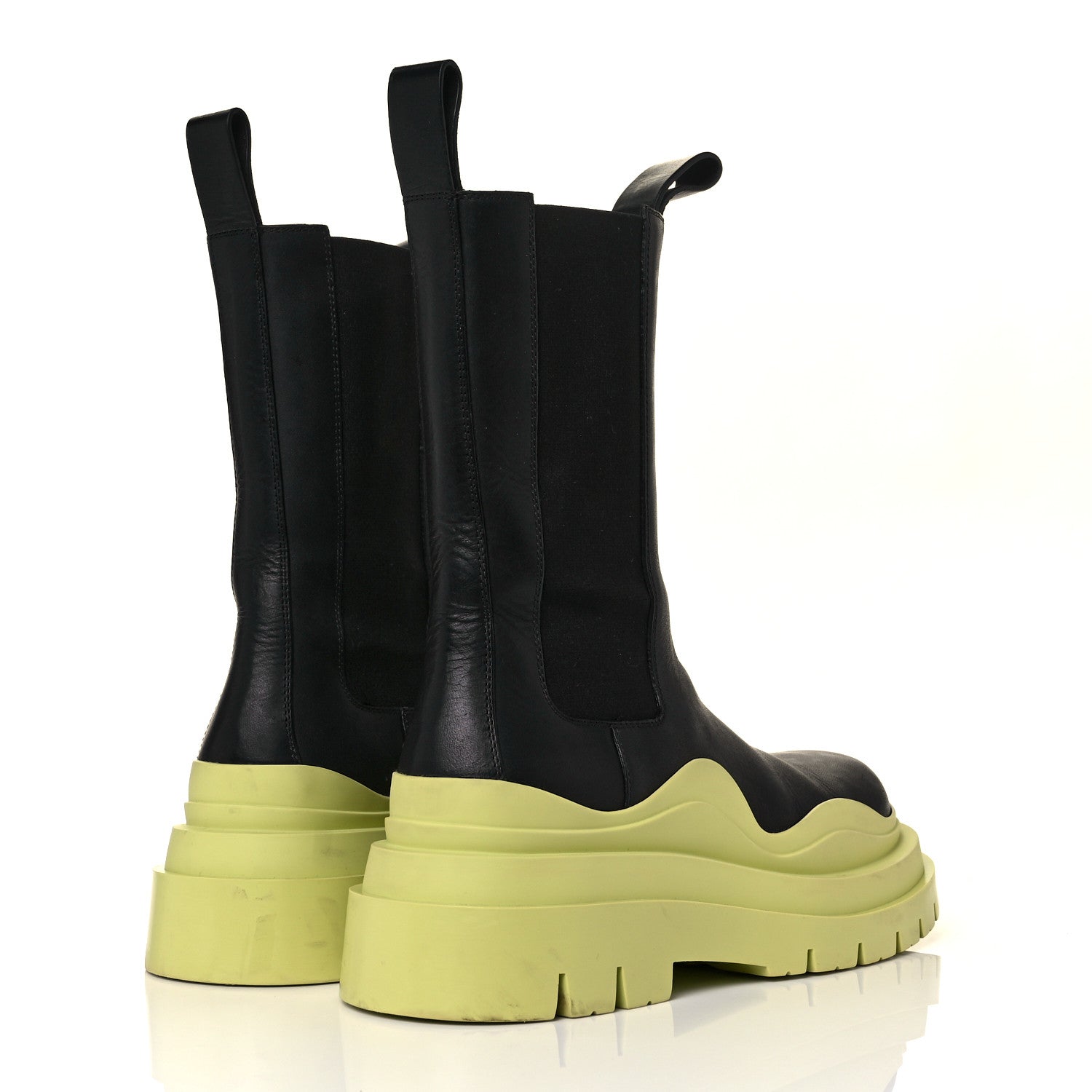 Bottega Veneta Calfskin The Tire Chelsea Boots 36 Black Seagrass 4 of 7