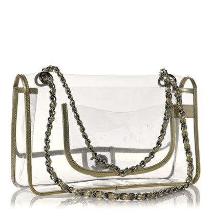 Chanel Metallic Lambskin PVC Medium Naked Flap Gold 2 of 10