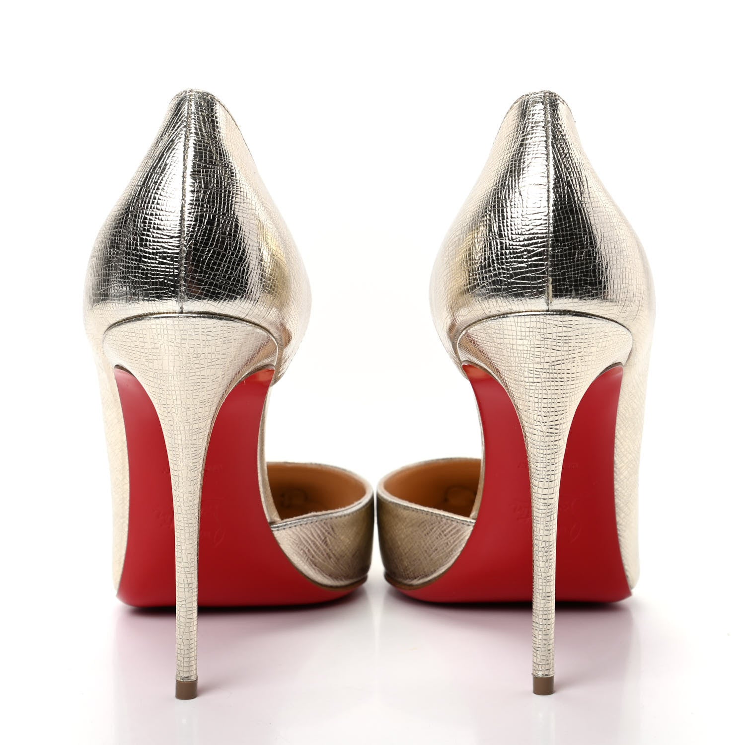 Christian Louboutin Calf Lame Tweed Iriza 100 Pumps 40 Platine 7 of 10