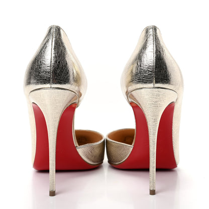 Christian Louboutin Calf Lame Tweed Iriza 100 Pumps 40 Platine 7 of 10