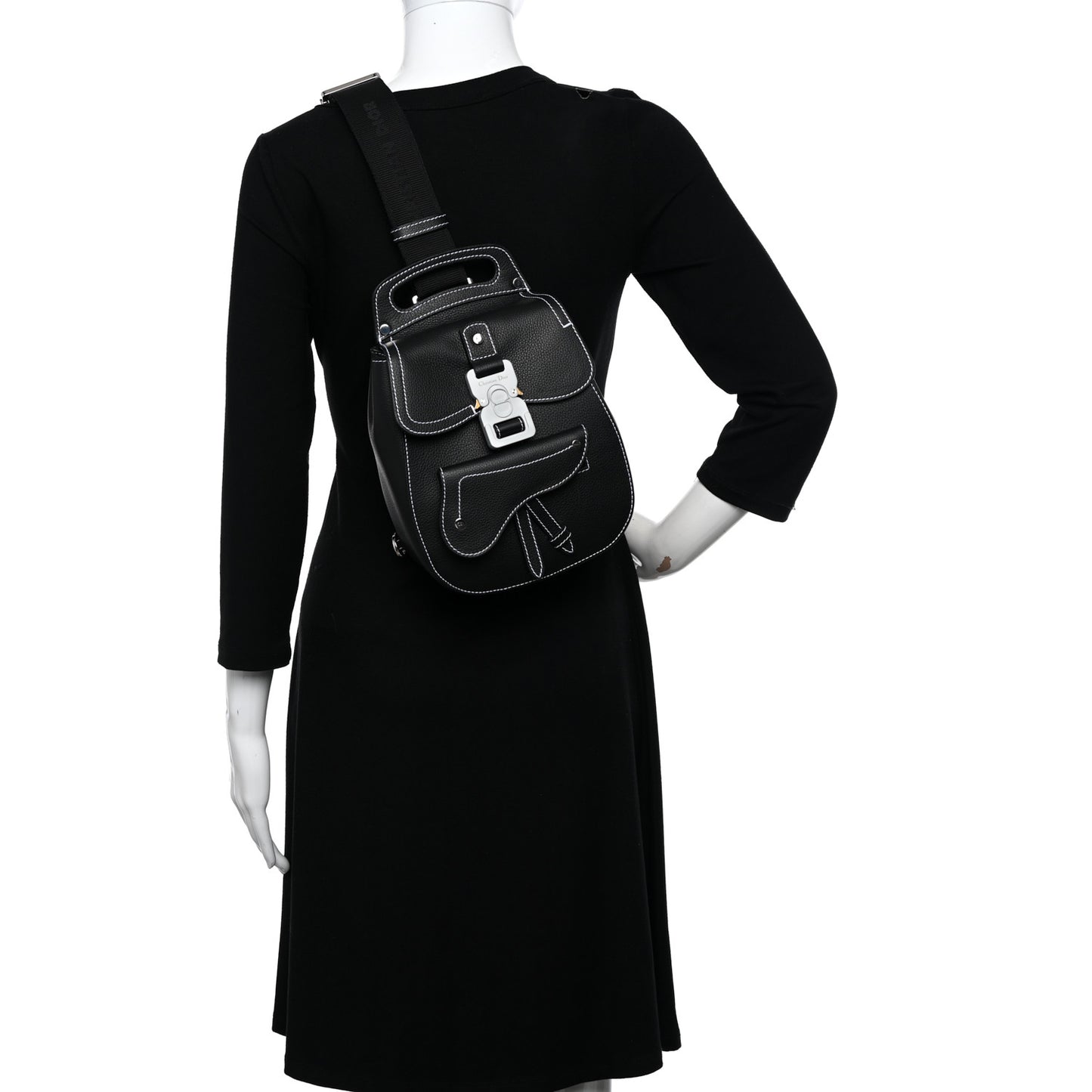 Calfskin Saddle Backpack Black