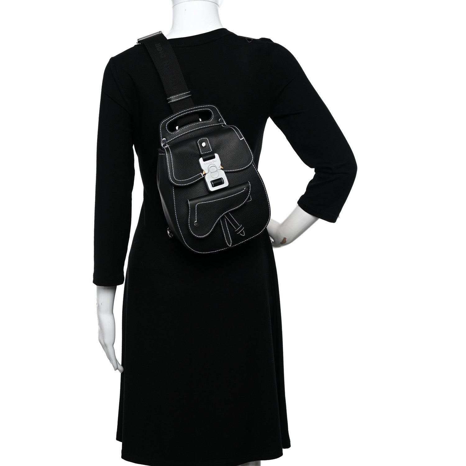 Christian Dior Calfskin Saddle Backpack Black 2 of 10