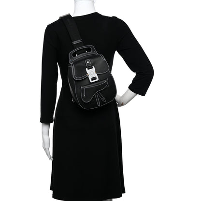 Christian Dior Calfskin Saddle Backpack Black 2 of 10