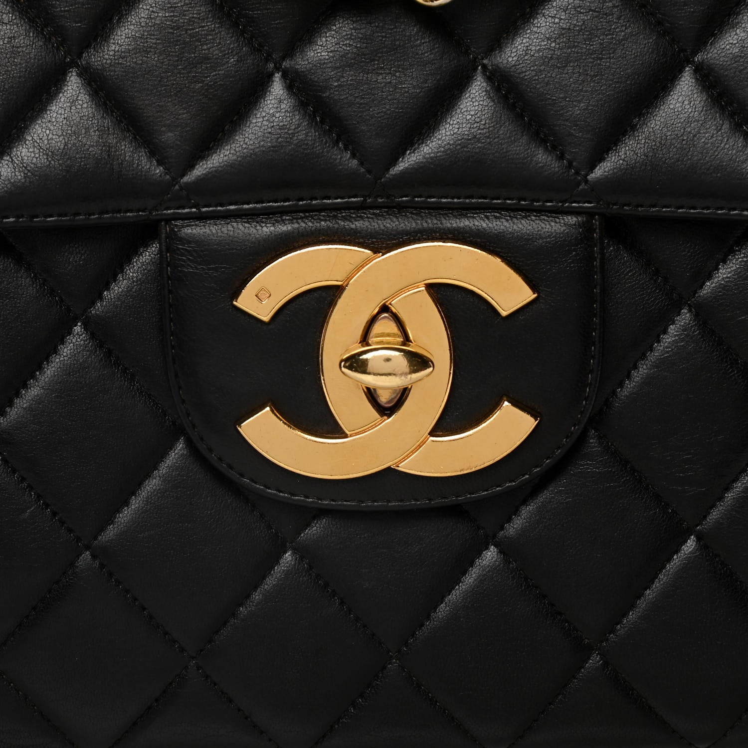Chanel Lambskin Quilted XL Jumbo Single Flap Black 6 of 21