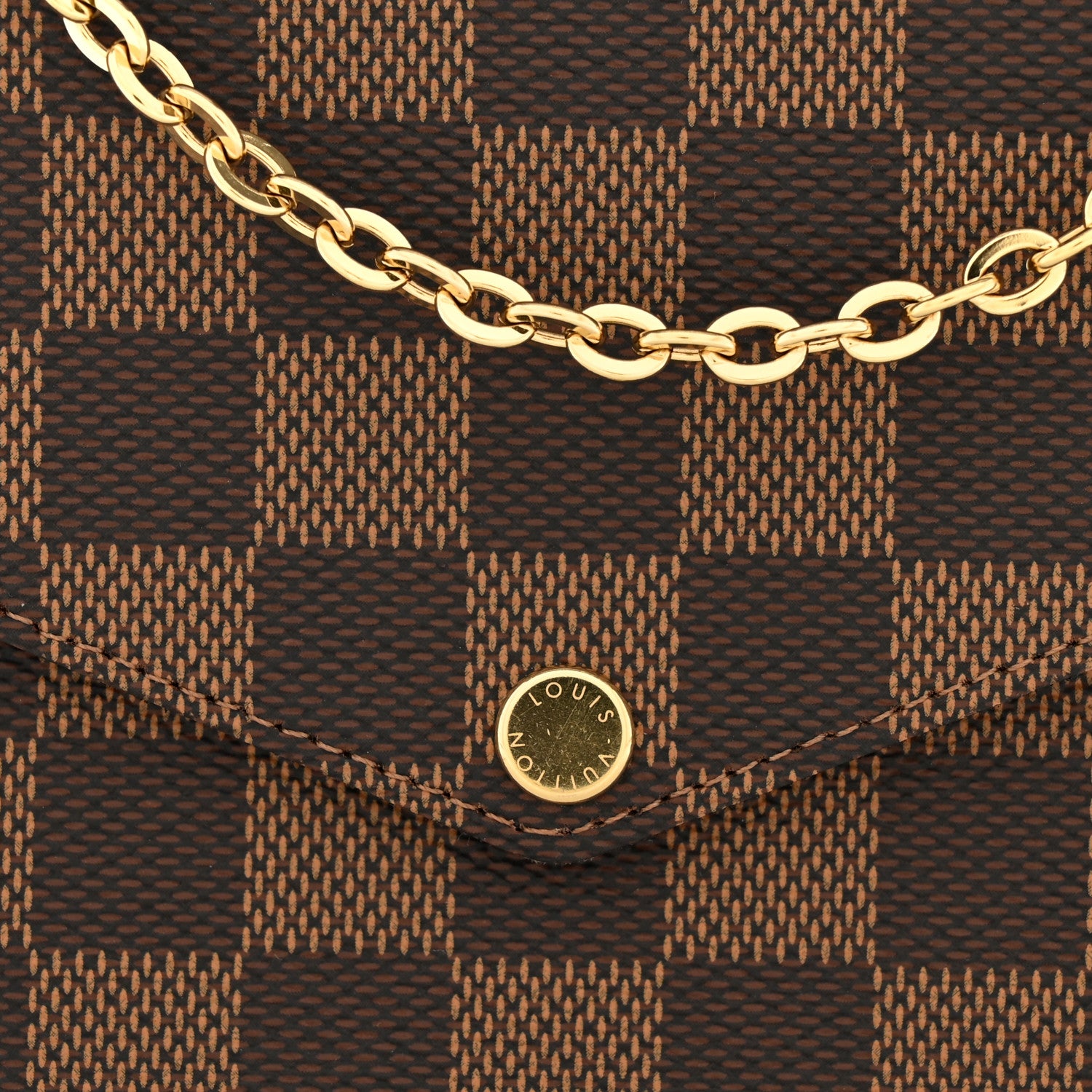 Louis Vuitton Damier Ebene Pochette Felicie Chain Wallet 11 of 11