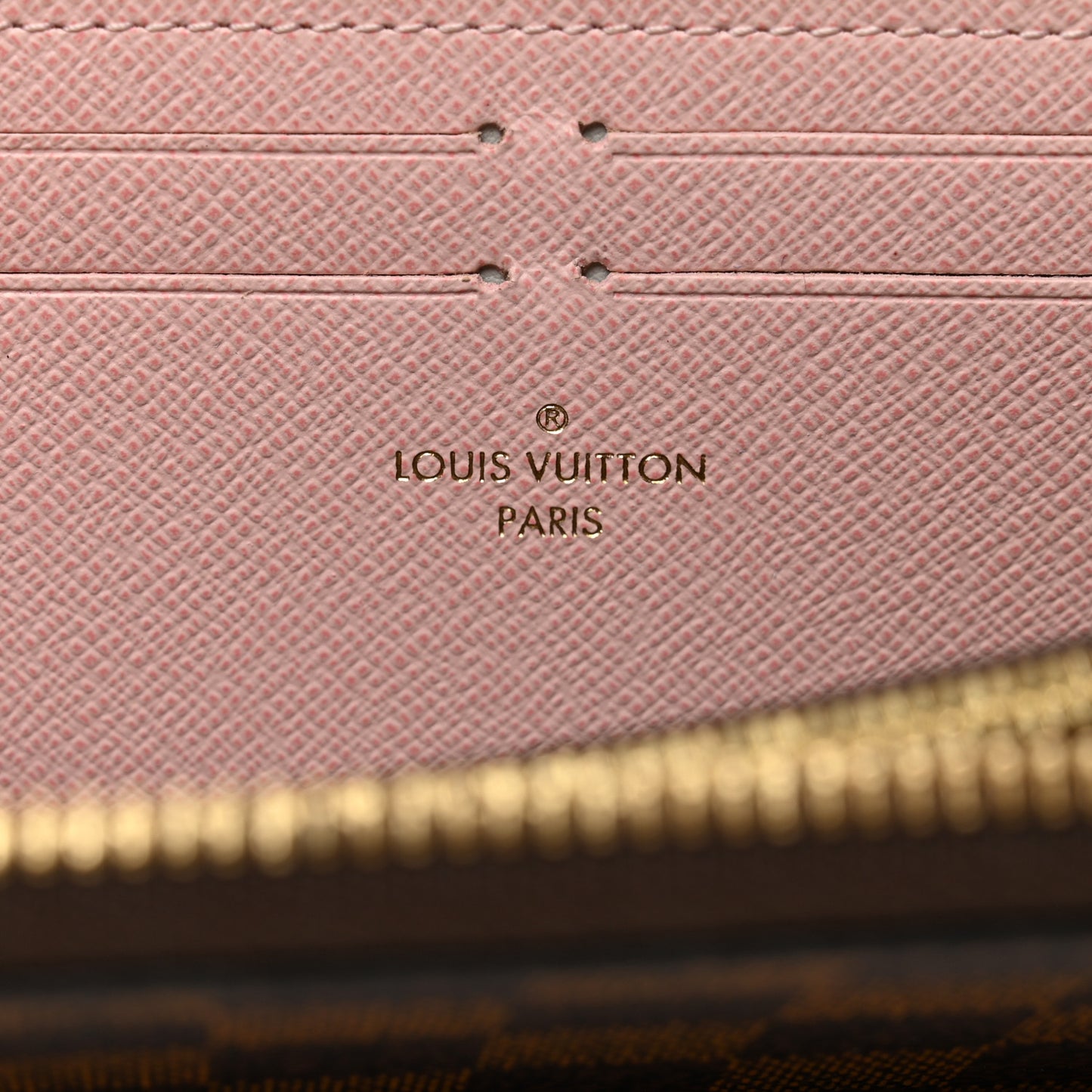 Damier Ebene Clemence Wallet Rose Ballerine