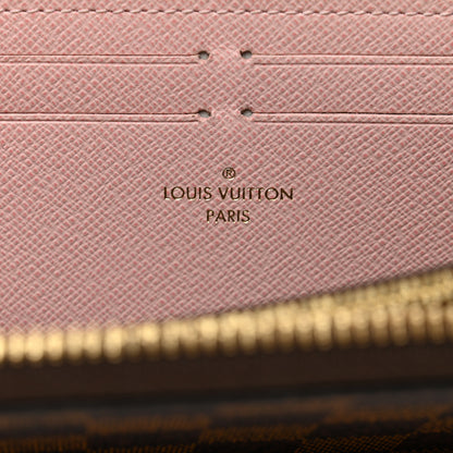Louis Vuitton Damier Ebene Clemence Wallet Rose Ballerine 6 of 6