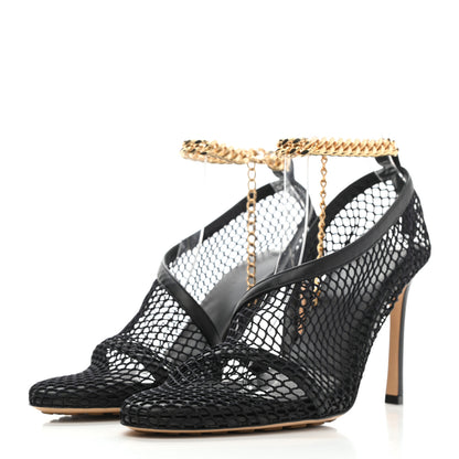 Bottega Veneta Mesh Nappa Chunky Chain Sandals 39 Black 3 of 8