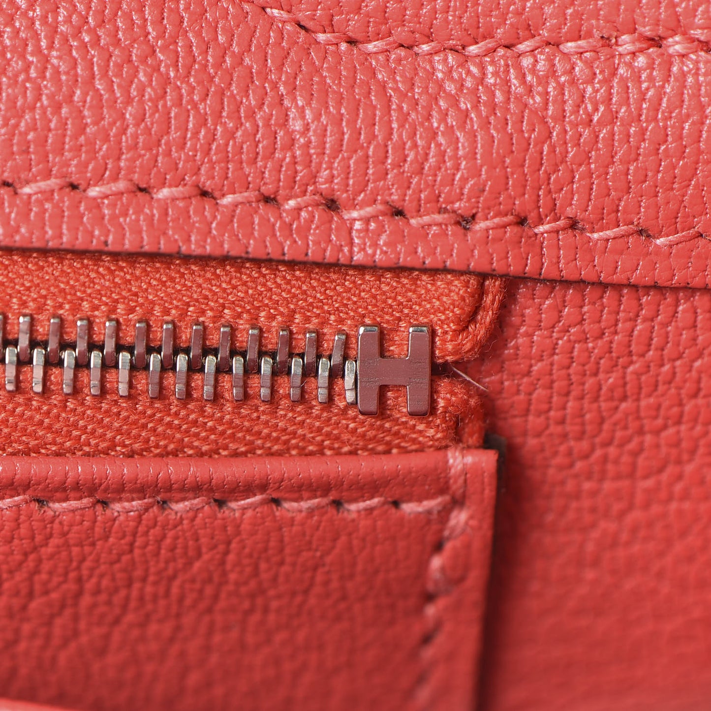 Taurillon Clemence Birkin 30 Rouge Pivoine