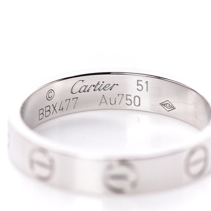 Cartier 18K White Gold 3.5mm LOVE Wedding Band Ring 51 5.75 4 of 4