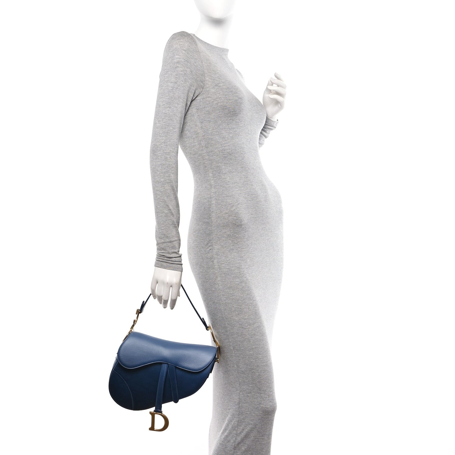 Christian Dior Calfskin Gradient Saddle Bag Indigo Blue 2 of 11