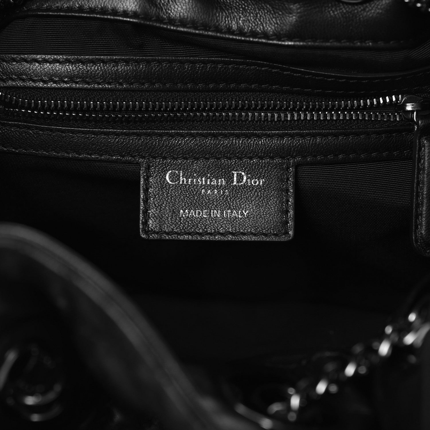 Christian Dior Lambskin Cannage Chri Chri Drawstring Bag Black 6 of 7