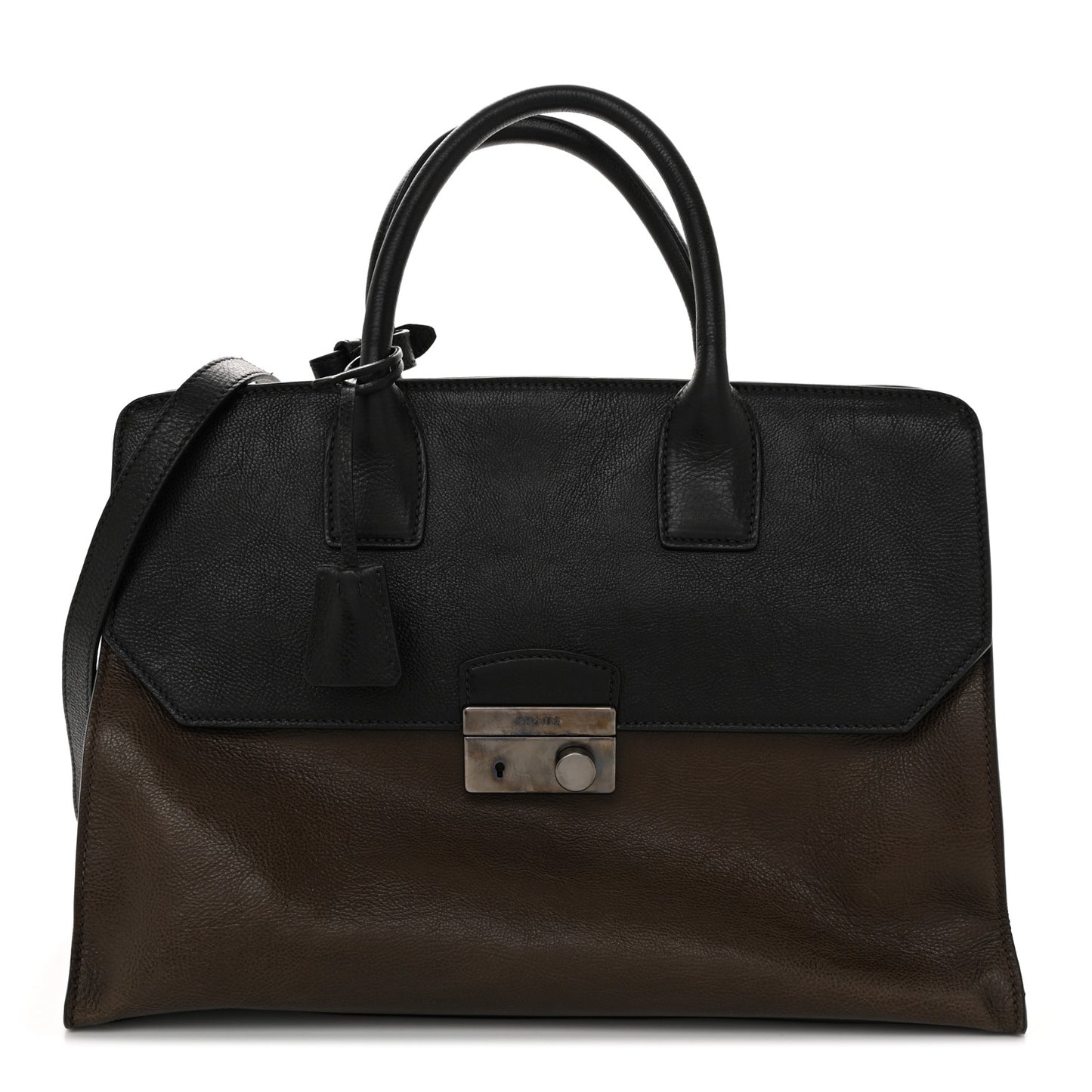 Glace Calfskin Sound Tote Bag Militare Black