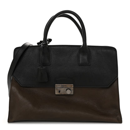 Prada Glace Calfskin Sound Tote Bag Militare Black 1 of 15