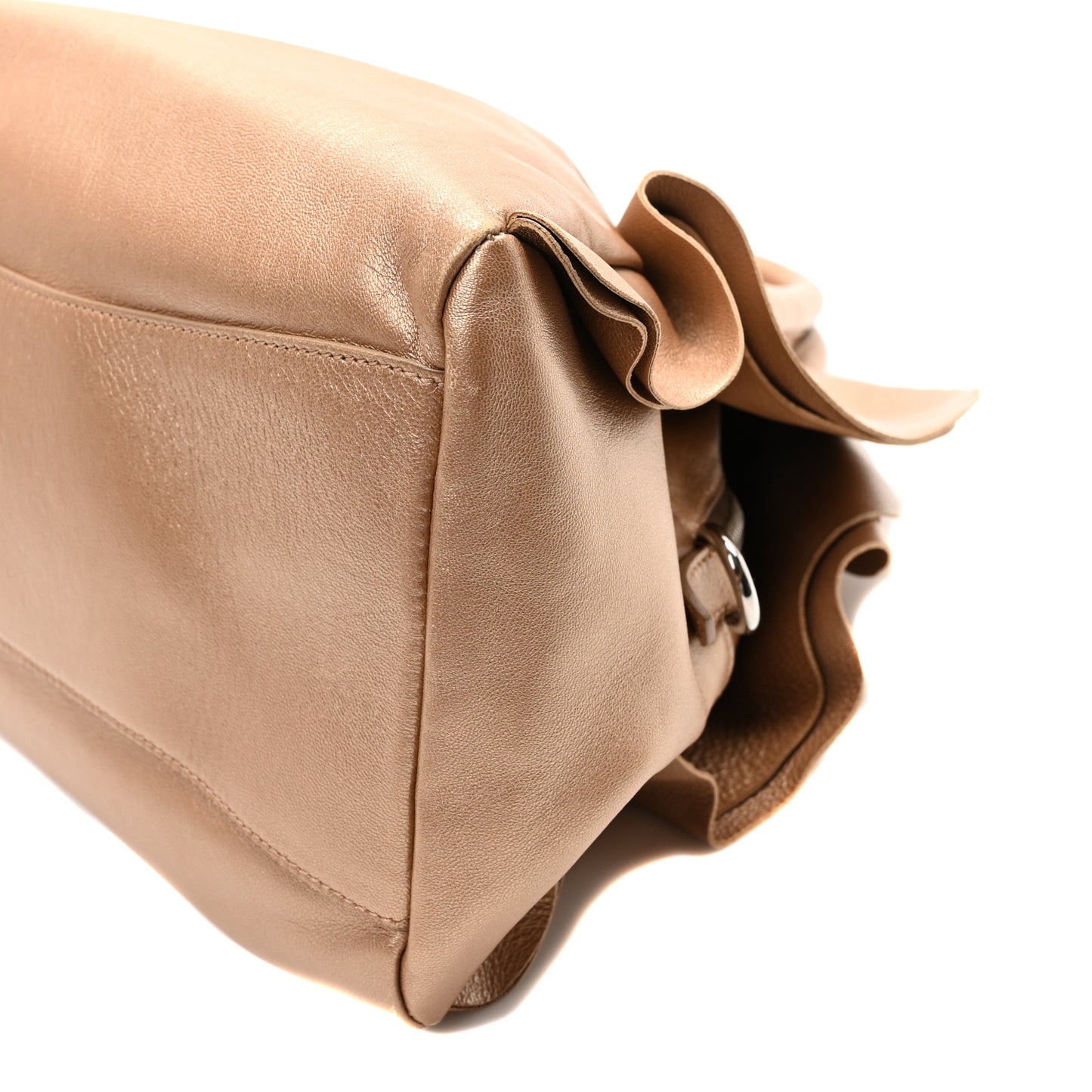 Metallic Nappa Ruffle Bauletto Gold