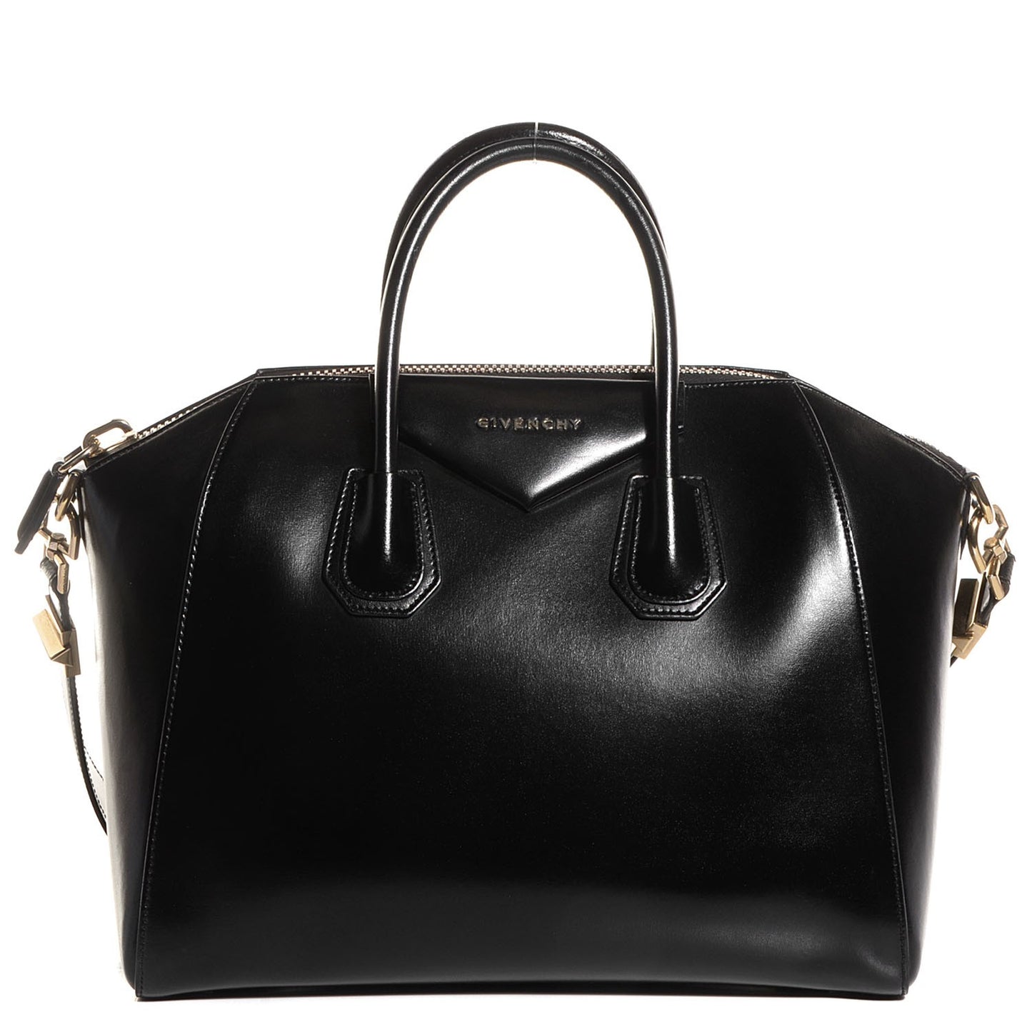 Shiny Lord Calfskin Medium Antigona Black