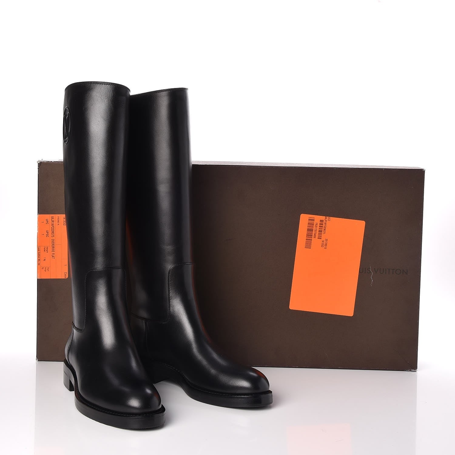 Louis Vuitton Calfskin Overdrive Flat High Boots 37.5 Black 8 of 8