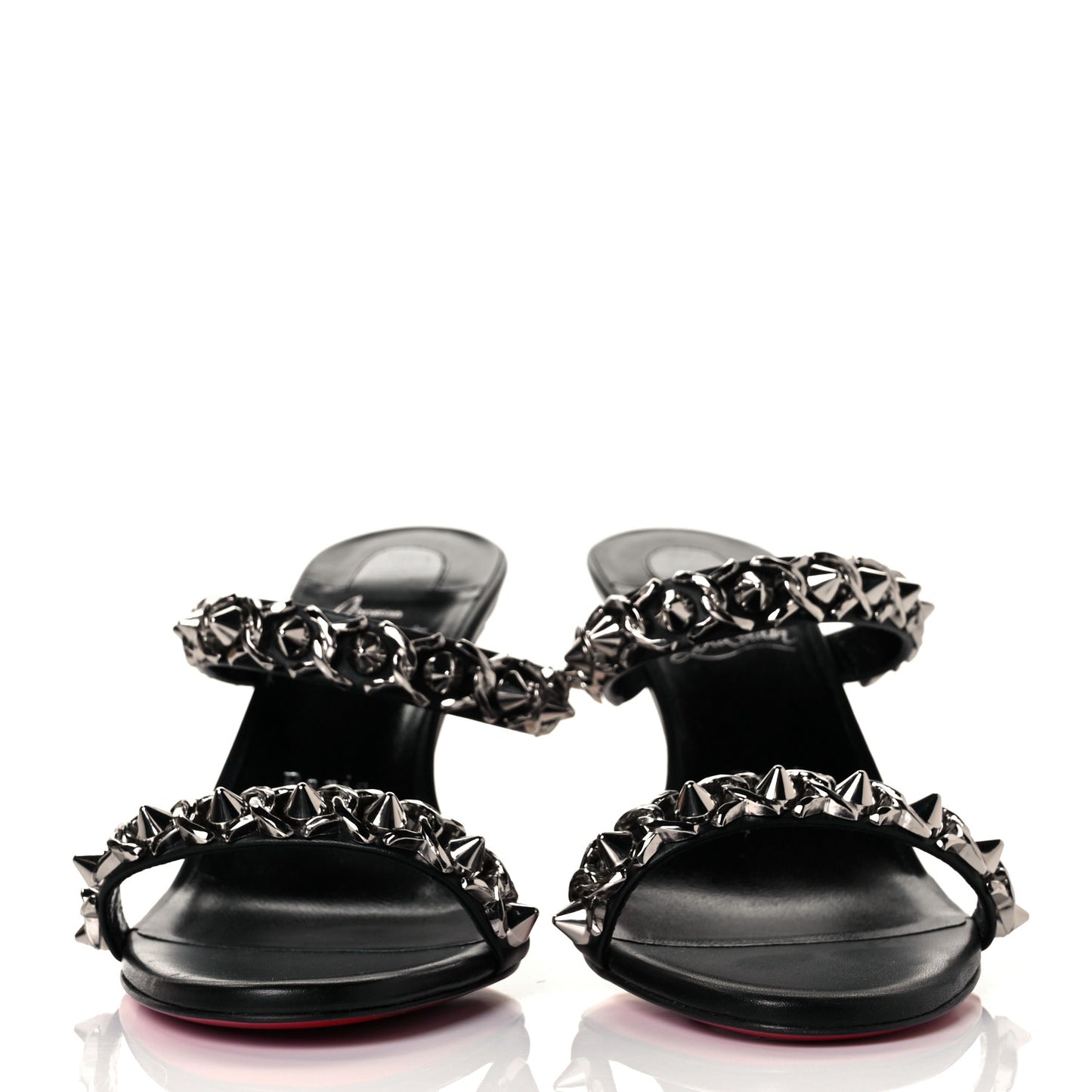Kid Just Chain Stiletto Slide Sandals 37 Black