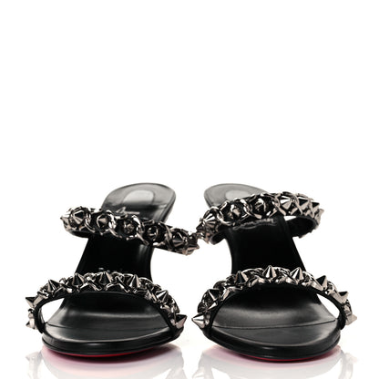 Christian Louboutin Kid Just Chain Stiletto Slide Sandals 37 Black 2 of 9