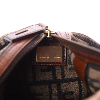 Fendi Velvet Zucca Vitello Small Forever Boston Fango Grigio Bruciato 6 of 7