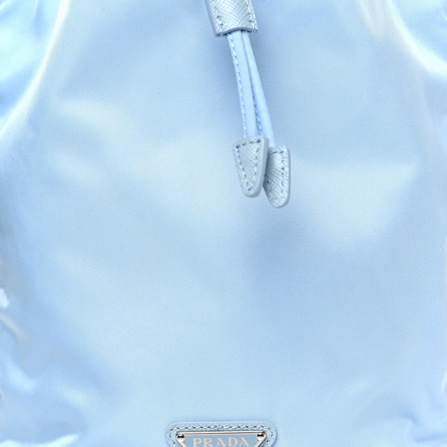 Re-Nylon Saffiano Vela Bucket Wristlet Celeste