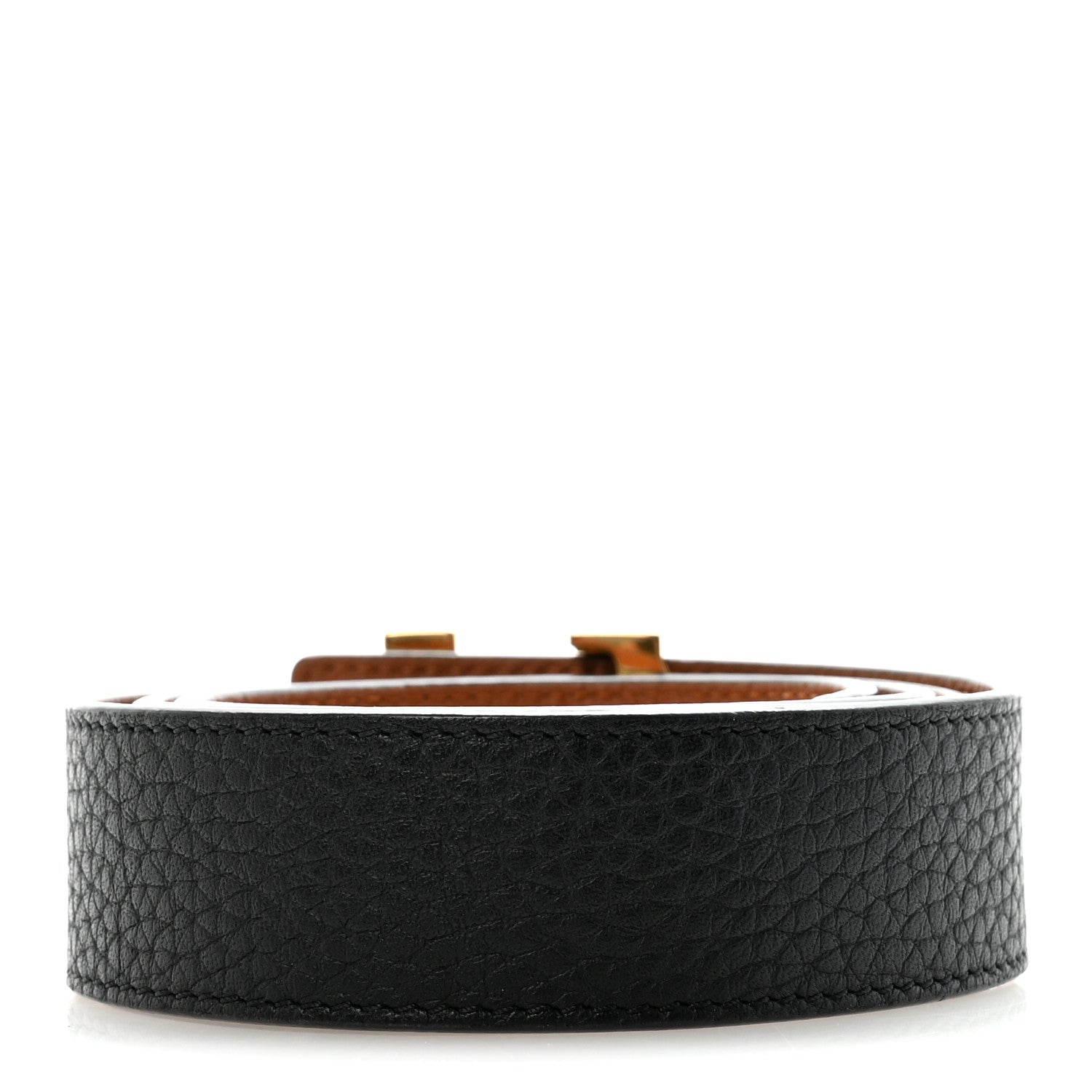 Louis Vuitton Taurillon Calfskin 30mm LV Initiales Reversible 80 32 Belt Black 2 of 5