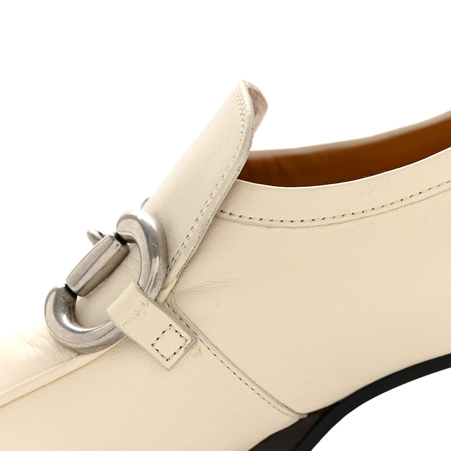 Gucci Women's Horsebit Platform Loafers - White - Size 5 US / 35 EU