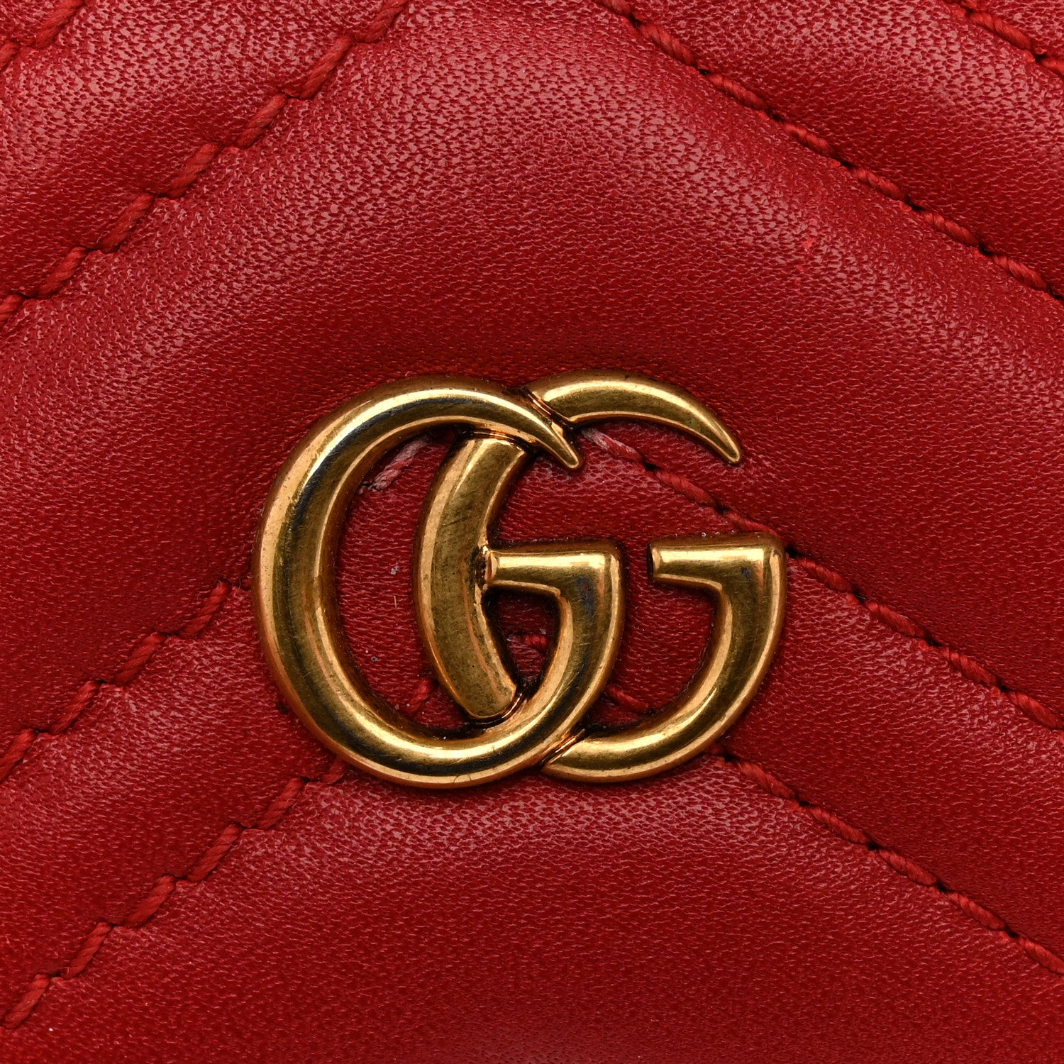 Gucci Calfskin Matelasse GG Marmont Card Holder Hibiscus Red 7 of 11