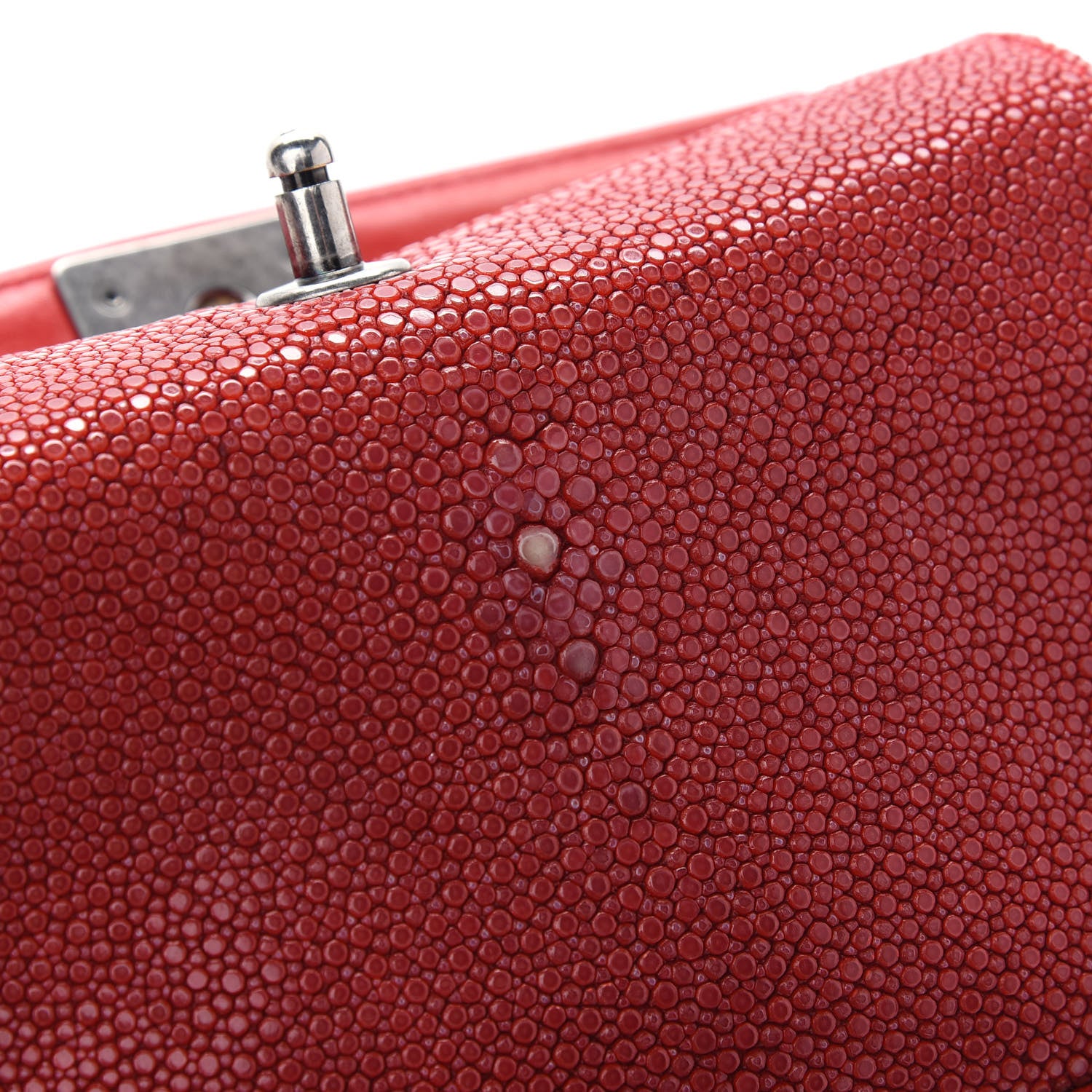 Chanel Galuchat Stingray Calfskin Boy Crossbody Red 10 of 10