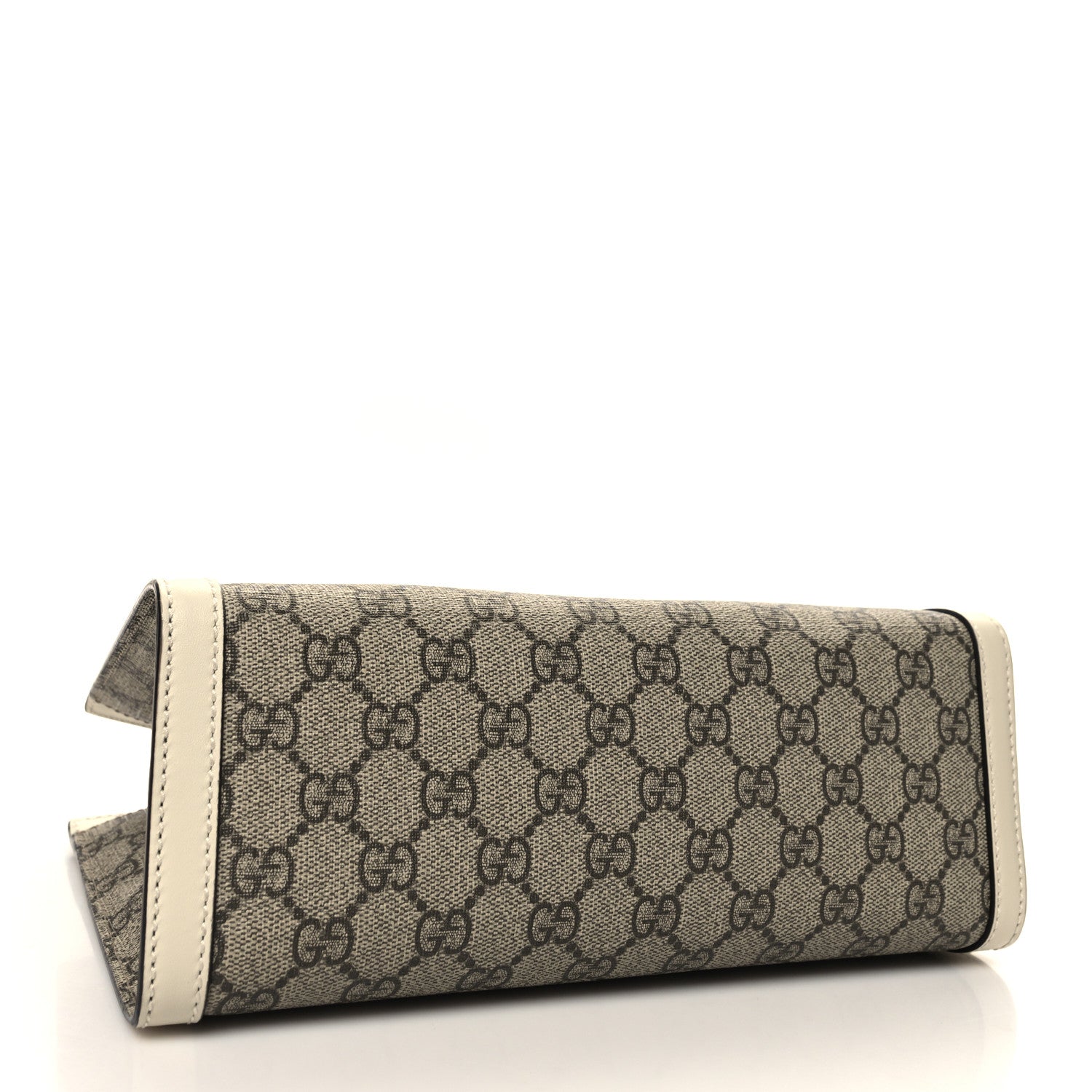 Gucci GG Supreme Monogram Moon Calfskin Small Padlock Tote Beige Ebony Mystic White 4 of 10