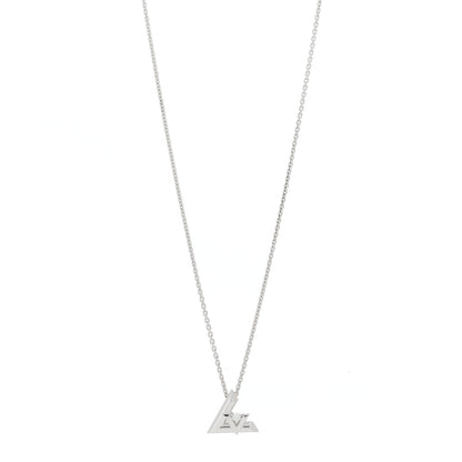 Louis Vuitton 18K White Gold Diamond Large LV Volt One Pendant Necklace 1 of 6
