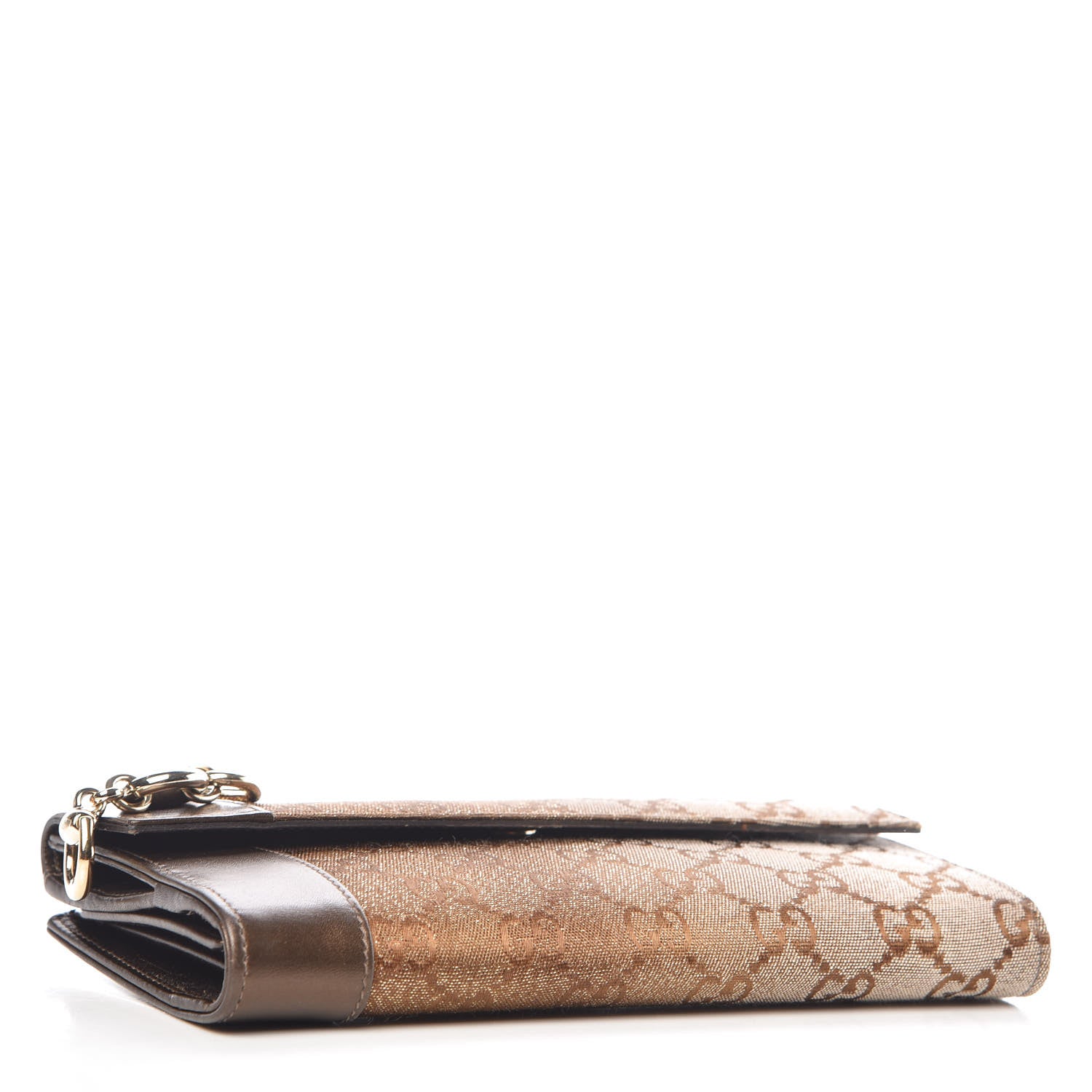 Gucci Metallic Monogram Continental Wallet Brown 4 of 10
