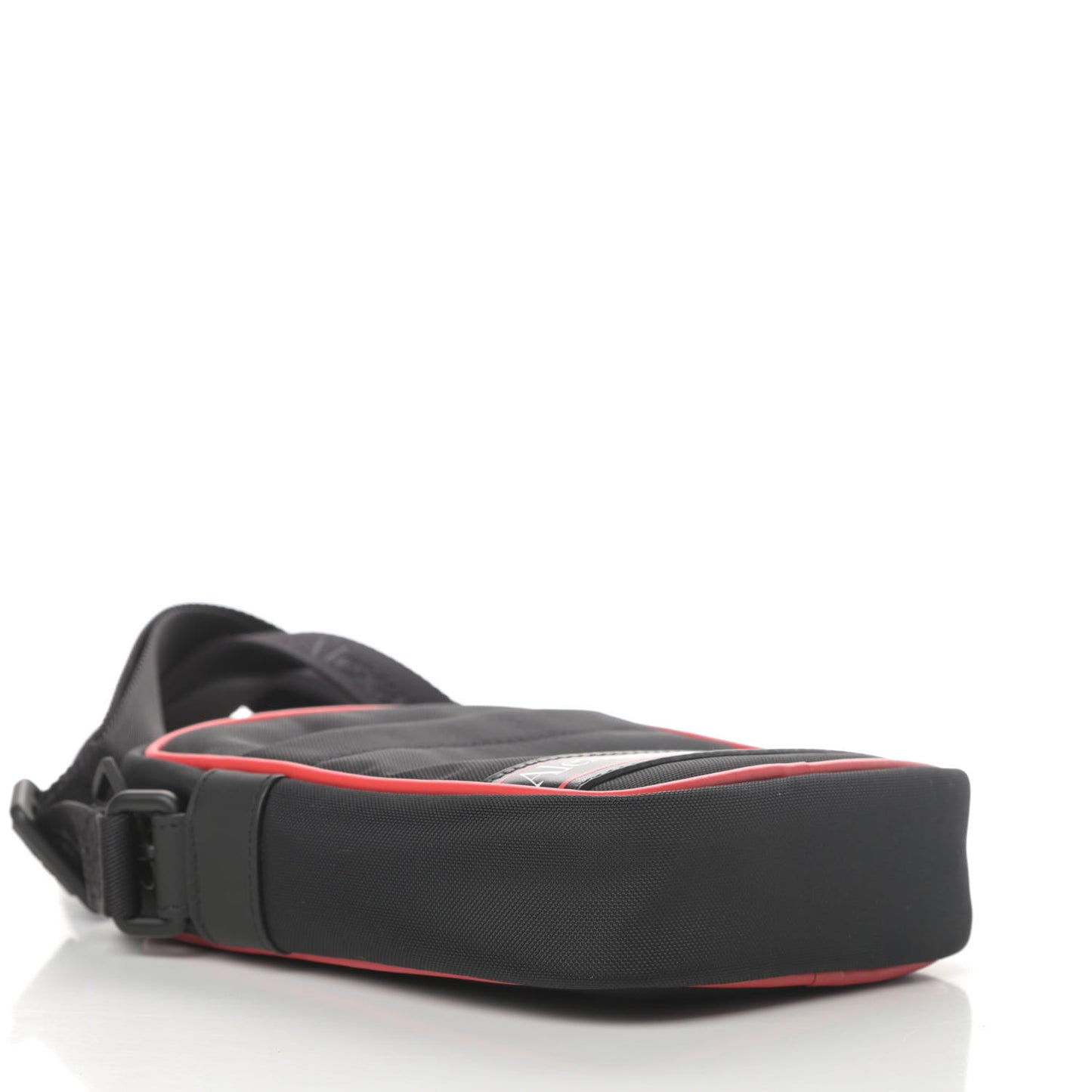 Nylon Mini Messenger Bag Black Red