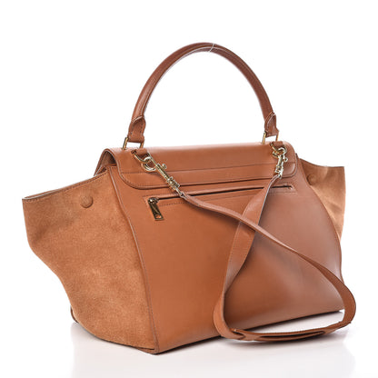 Celine Natural Calfskin Suede Medium Trapeze Tan 3 of 22
