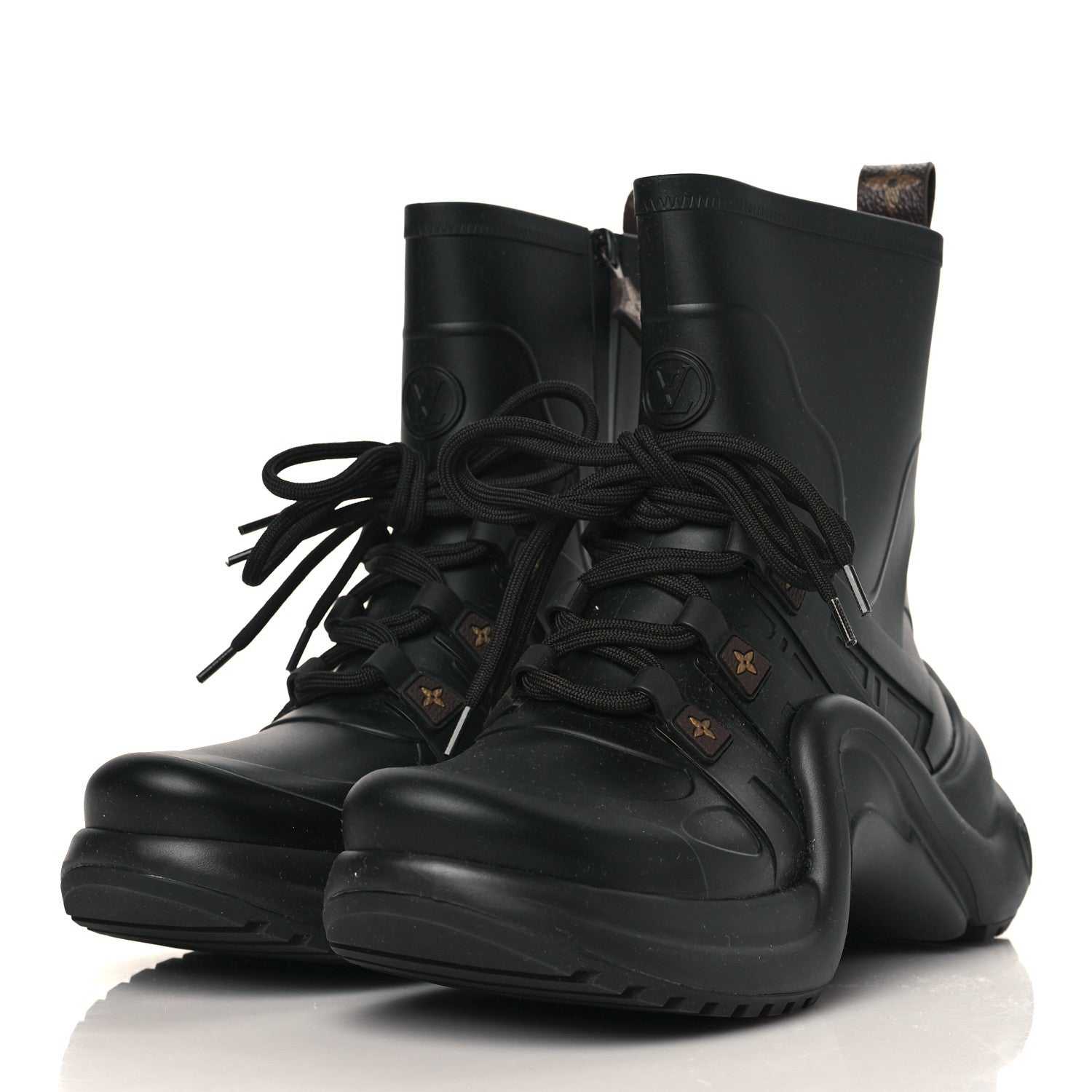 Louis Vuitton Mat Rubber Monogram LV Archlight Sneaker Boots 38 Black 3 of 9
