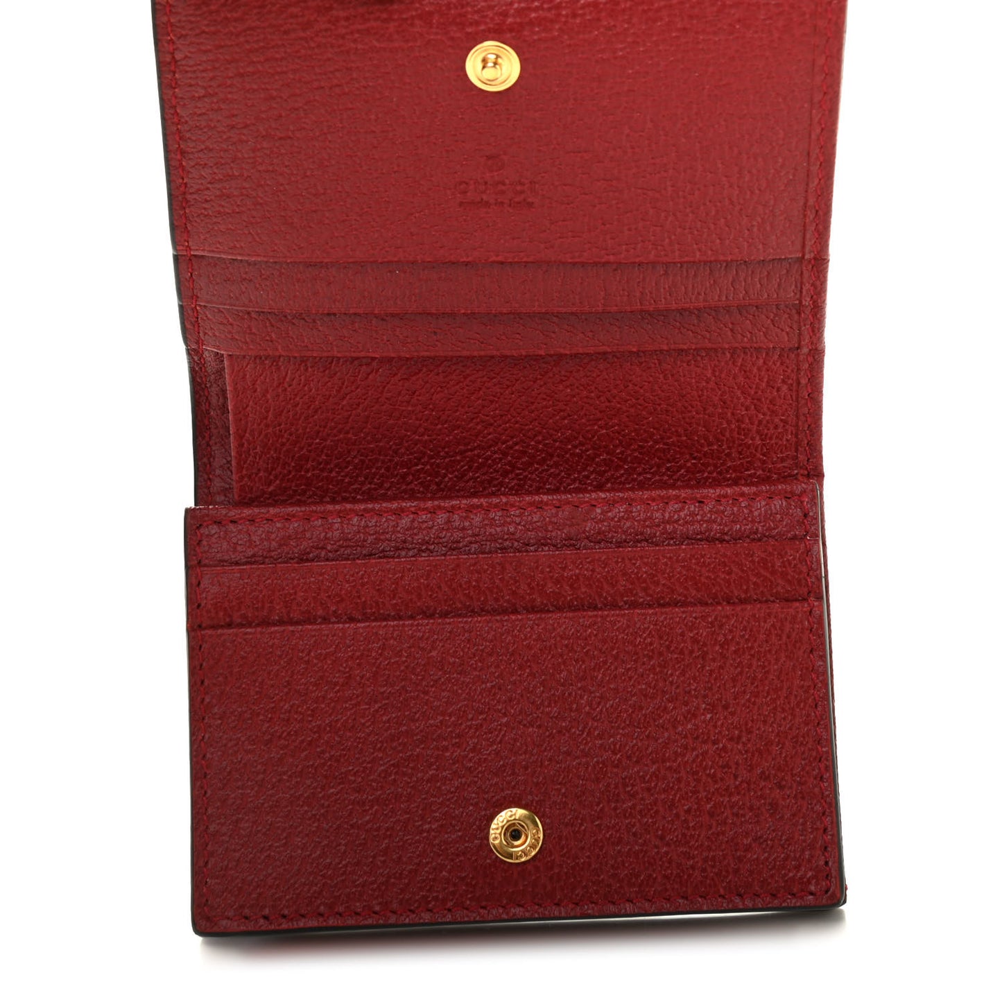 GG Supreme Monogram Flora Web Ophidia Card Case Red