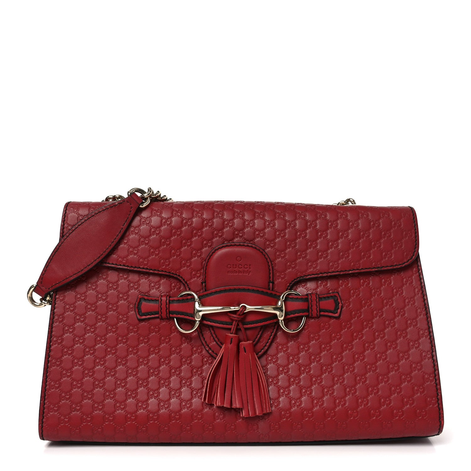 Gucci Microguccissima Medium Emily Chain Shoulder Bag Red 1 of 12