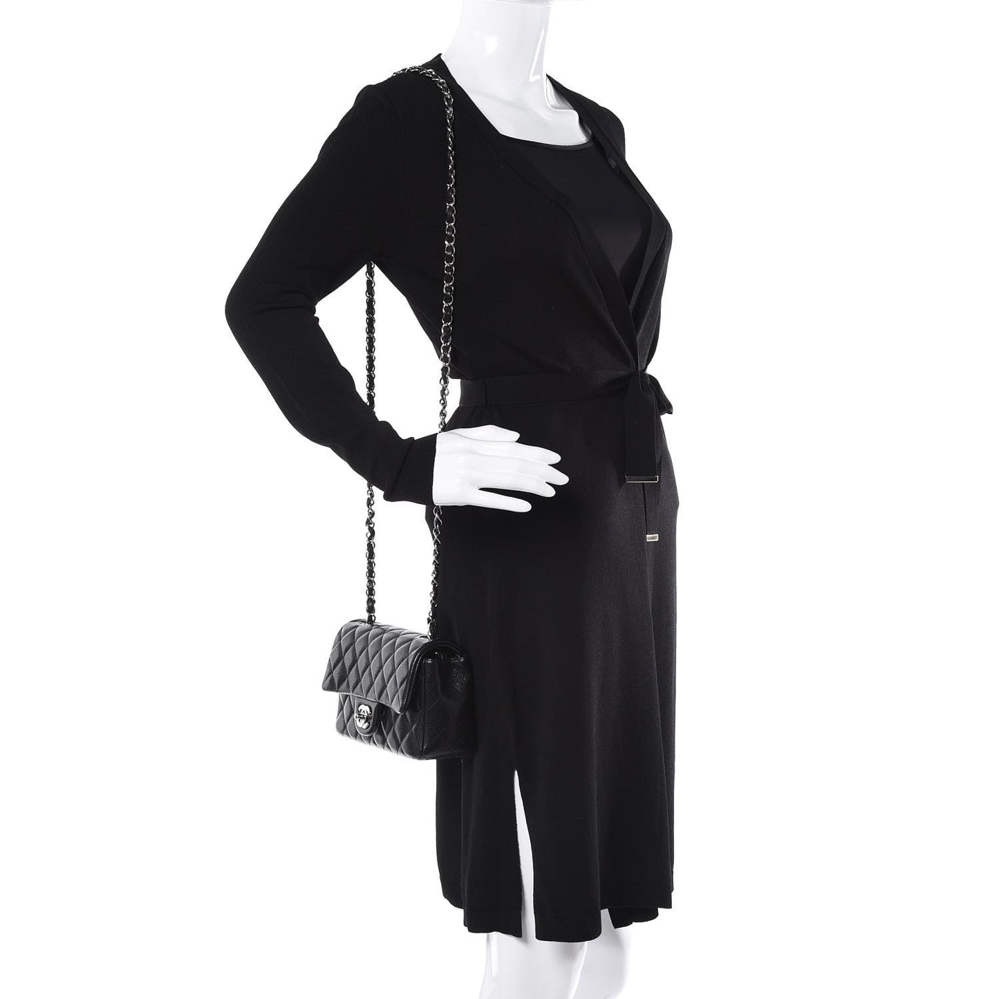 Caviar Quilted Mini Rectangular Flap Black