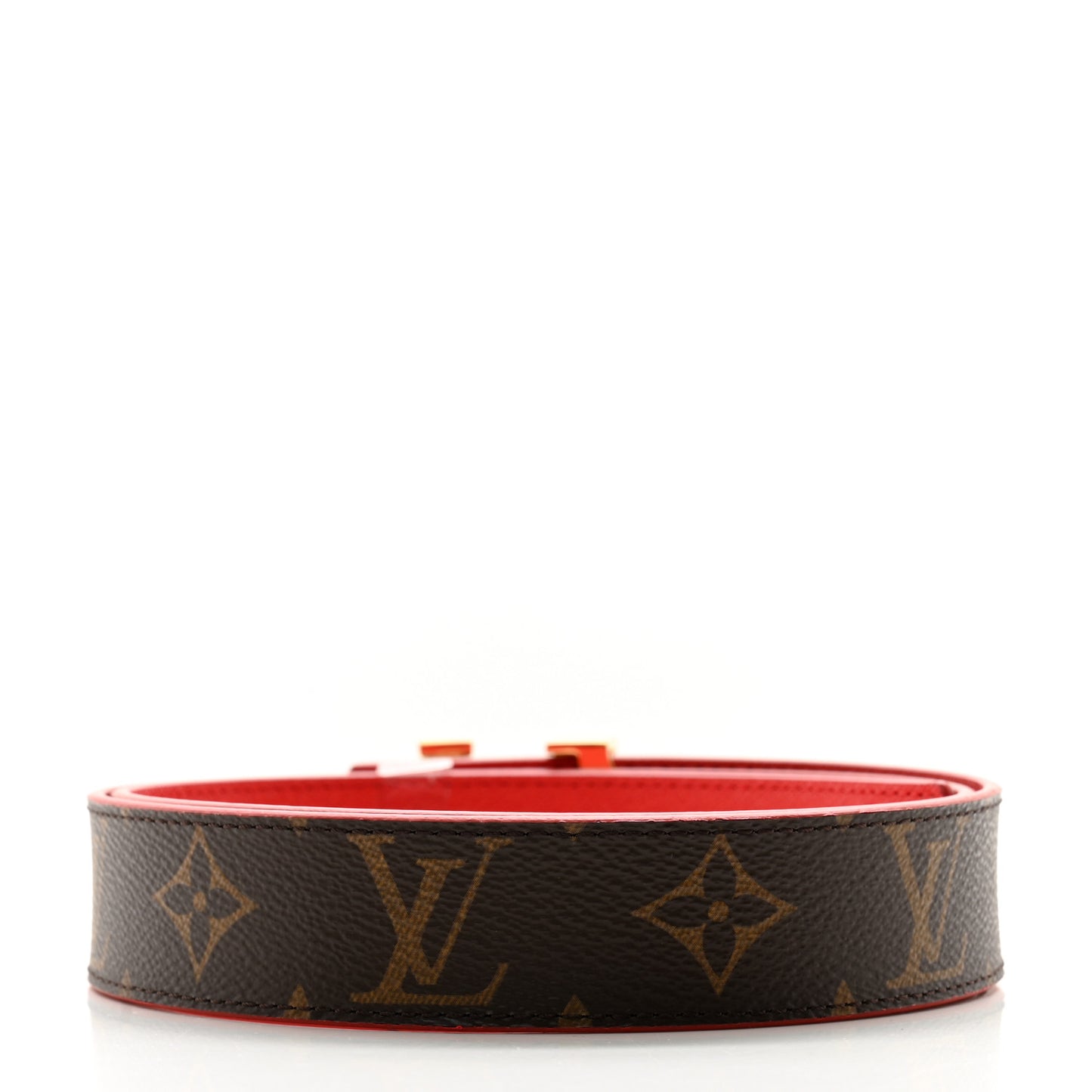 Monogram 30mm LV Initiales Reversible Belt 80 32 Red
